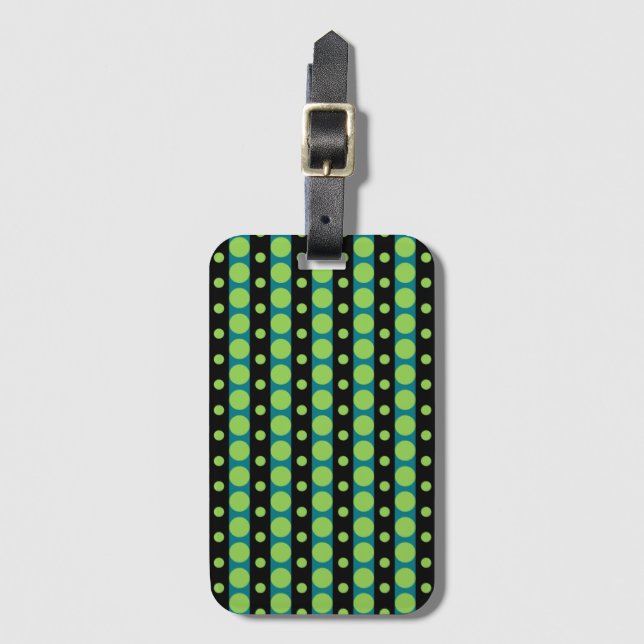 Dotted Stripe Luggage Tag (Front Vertical)
