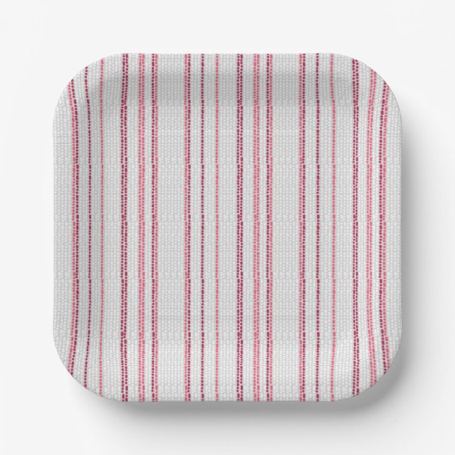 Dotted striped pattern. paper plates (Front)