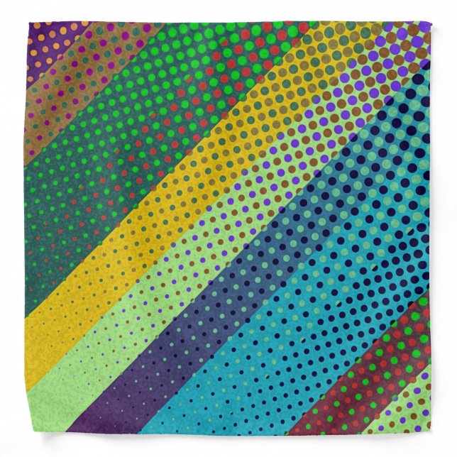 Dotted Stripes Pattern colored + your ideas Bandana (Front)