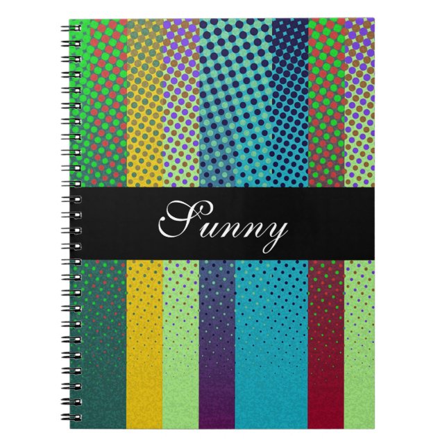 Dotted Stripes Pattern colored + your ideas Notebook (Front)