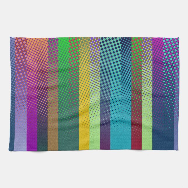 Dotted Stripes Pattern colored + your ideas Towel (Horizontal)