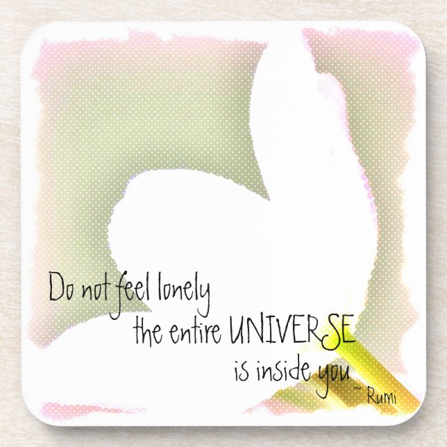 Dotted Tulip Rumi Quote Beverage Coaster (Front)