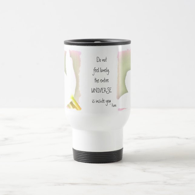 Dotted Tulip Rumi Quote Travel Mug (Center)