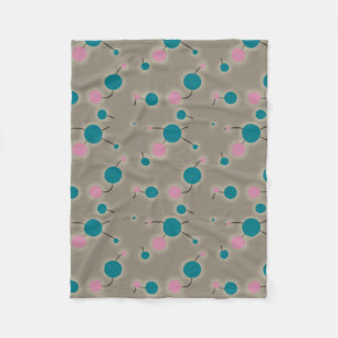 Dotted Universe Retro Grey Fleece Blanket