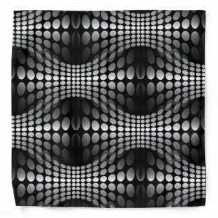 Dotted Waves Wallpaper black & white Bandana
