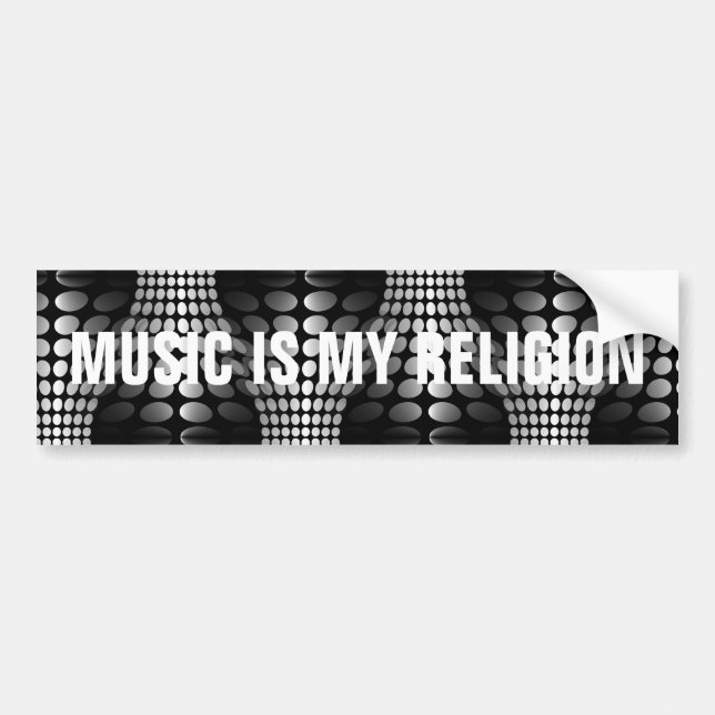 Dotted Waves Wallpaper black & white + saying Bumper Sticker (Front)