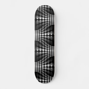Dotted Waves Wallpaper black & white Skateboard