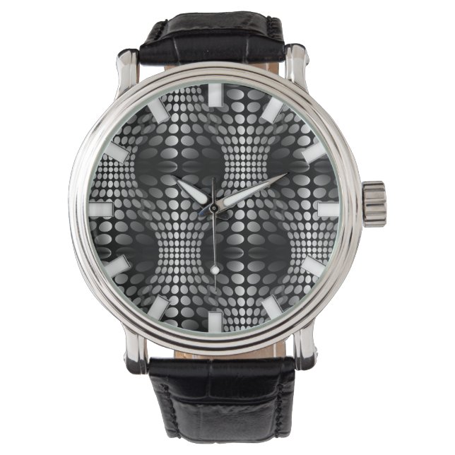 Dotted Waves Wallpaper black & white Watch (Front)