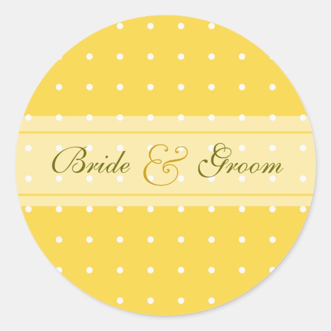 Dotted wedding classic round sticker (Front)