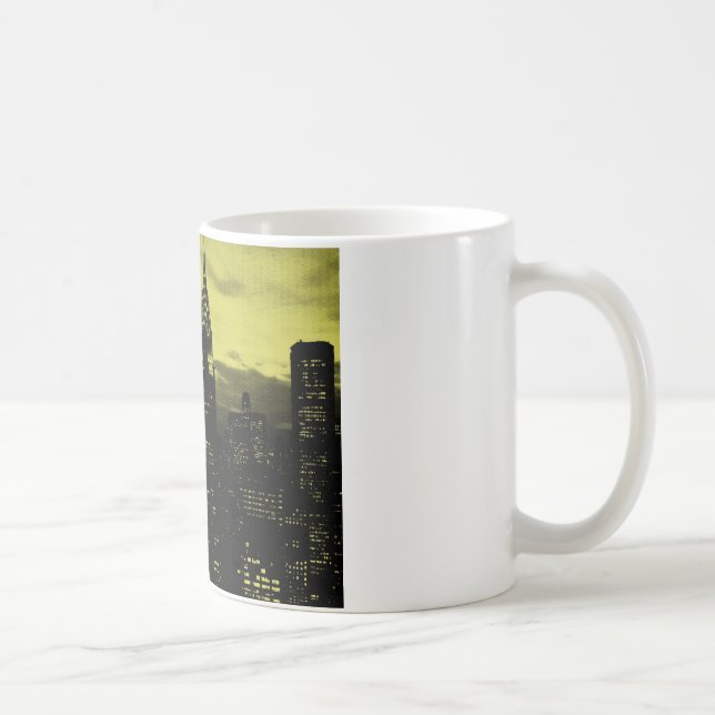 Dotted Yellow Black New York City Coffee Mug (Right)