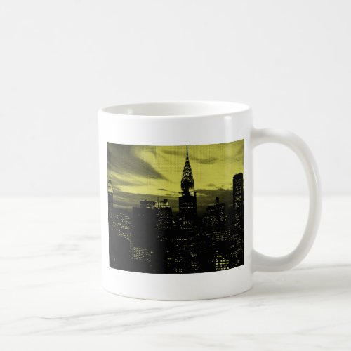 Dotted Yellow Black New York City Coffee Mug