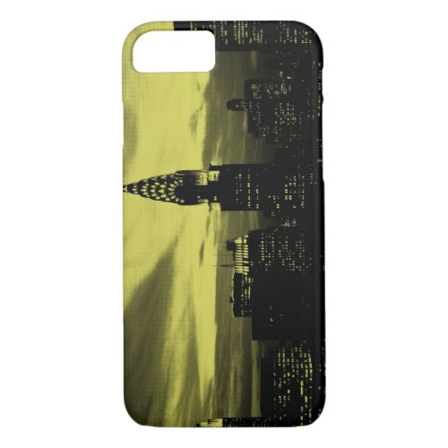 Dotted Yellow Black New York City iPhone 7 Case
