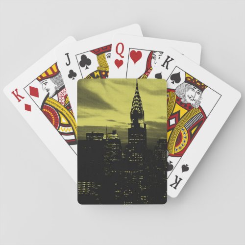 Dotted Yellow Black New York City Poker Cards