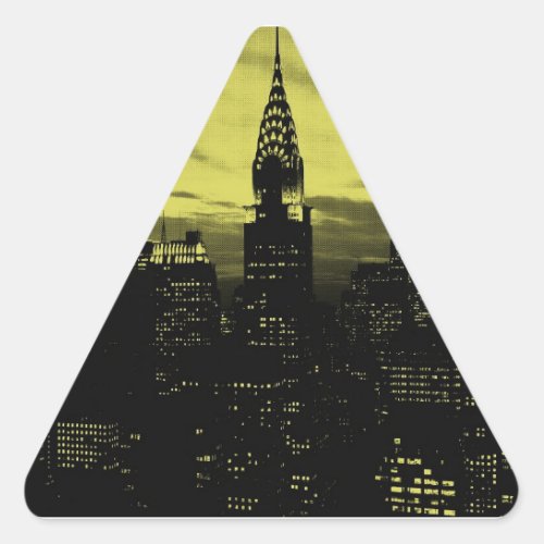 Dotted Yellow Black New York City Triangle Sticker