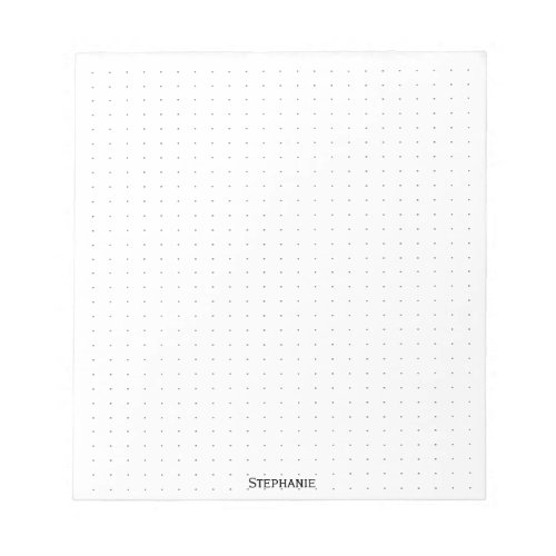 Dotted  Your Name Corporate Minimalist Black Notepad