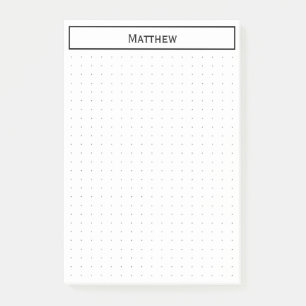 Dotted Your Name Corporate Minimalist Black Post-it Notes