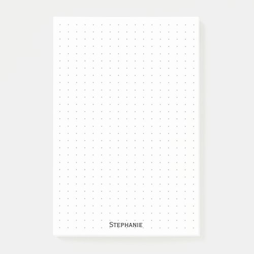Dotted  Your Name Corporate Minimalist Black Post_it Notes