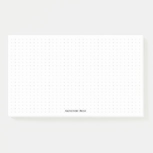 Dotted Your Name Corporate Minimalist Black Post-it Notes