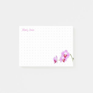 Dotted Your Name - Orchid Floral Photography Post-it Notes