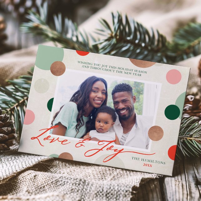 Dottie Love and Joy Family Photo Holiday Card (Creator Uploaded)