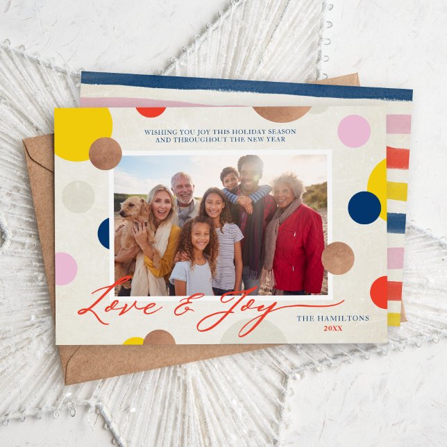 Dottie Love and Joy Family Photo Holiday Card (Creator Uploaded)