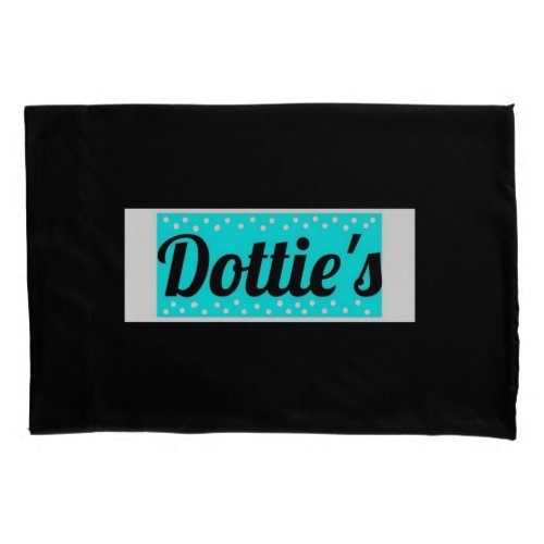 Dotties Store Logo Pillowcase Black  Aqua