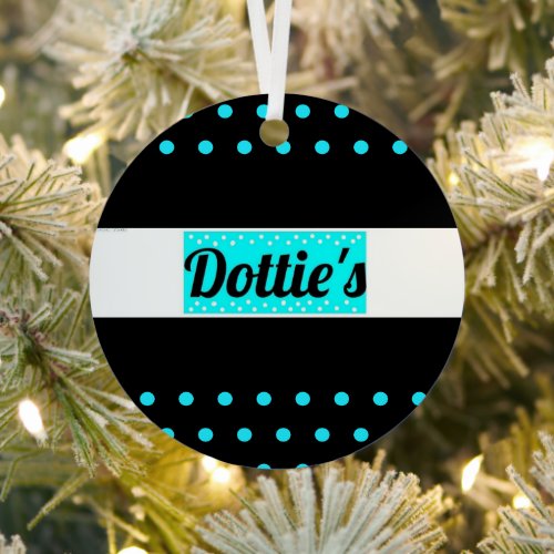 Dotties Store Logo Polka Dot Christmas Ornament