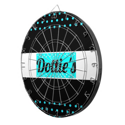 Dotties Store Logo Polka Dot Dartboard Black