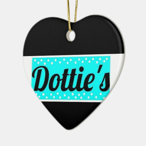 Dotties Store Logo Polka Dot Heart Ornament 