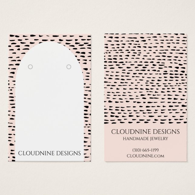 Dotty Arch Earring Necklace Jewelry Display Card (Front & Back)