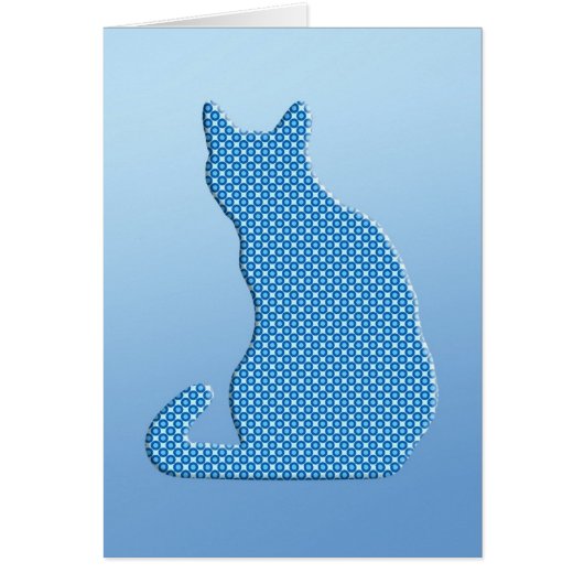 Dotty Cat - shades of blue Cards (Front)