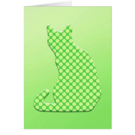 Dotty Cat - shades of lime green Cards (Front)