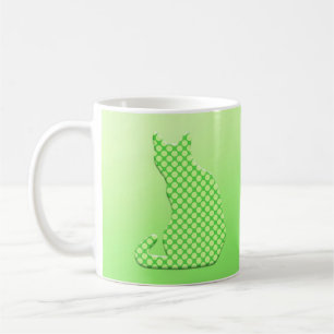 Dotty Cat - shades of lime green Coffee Mug