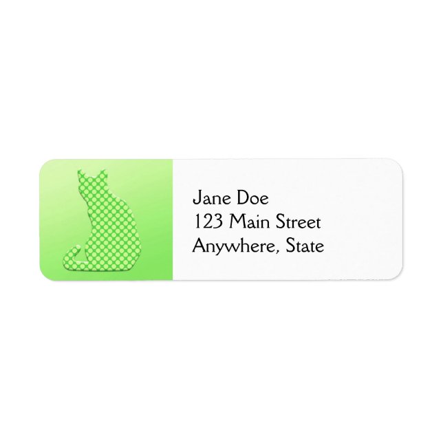 Dotty Cat - shades of lime green Label (Front)