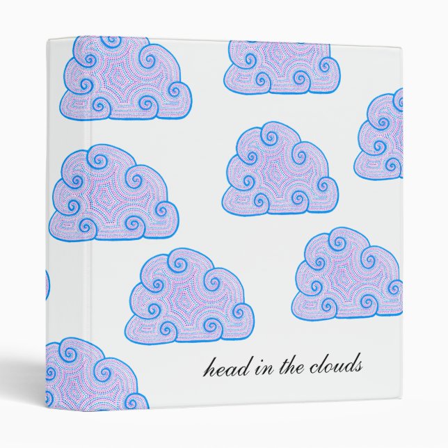 Dotty Cloud Head in Clouds Organizer Binder Folder (Front/Spine)