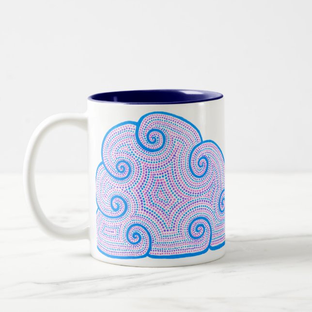 Dotty Clouds Patterned Pencil Pen Cup Holder (Left)
