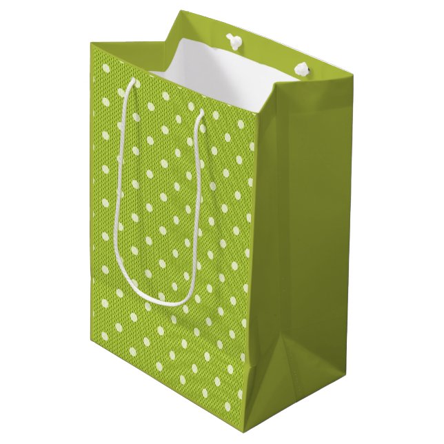  Dotty Delight Green Medium Gift Bag (Front Angled)