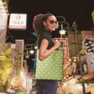 Dotty Delight Green Tote Bag