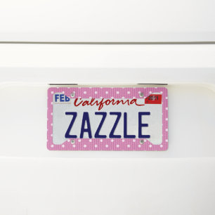 Dotty Delight Pink License Plate Frame