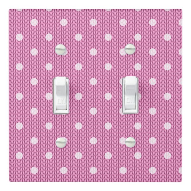Dotty Delight Pink Light Switch Cover (In Situ)