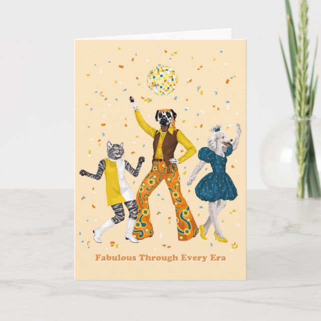 Dotty Dog Fabulous Through Every Era Birthday  Card (Front)