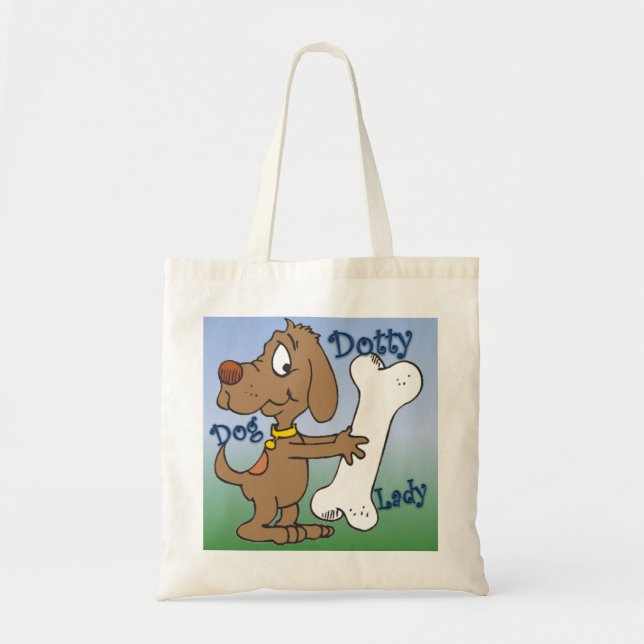 Dotty Dog Lady Tote Bag (Front)