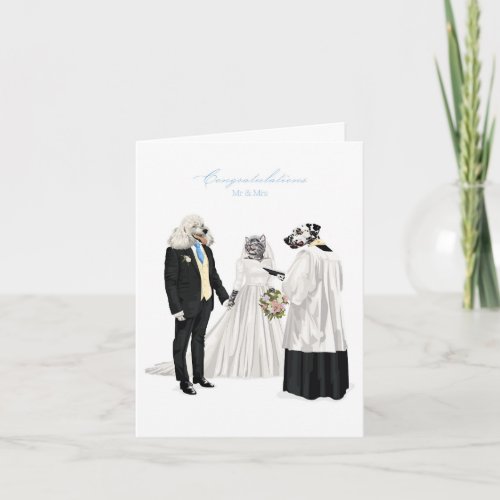 Dotty Dog Marriage Ceremony Wedding  Card