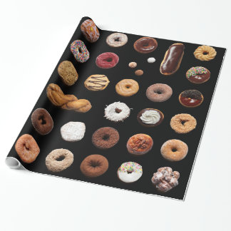 Dotty Donuts wrapping paper (on black)