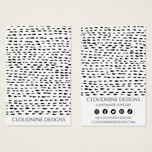 Dotty Earring Necklace Jewelry Display Card (Front & Back)