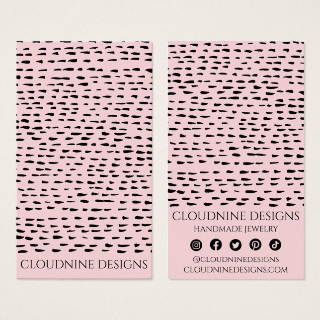 Dotty Earring Necklace Pink Jewelry Display Card (Front & Back)