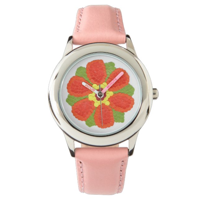 Dotty Flower Kid's Stainless Steel Watch (Front)