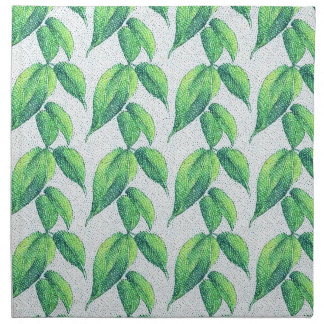 Dotty green leaves cloth napkin