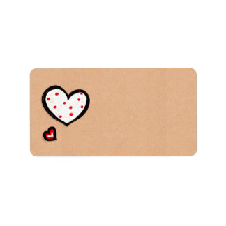 Dotty Hearts kraft Address Label