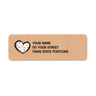 Dotty Hearts kraft Return Address Label